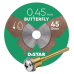 45 mm, plānākais – 0,45 mm biezs dimanta disks ar kātiņu gravierim flīžu griešanai Butterfly Distar